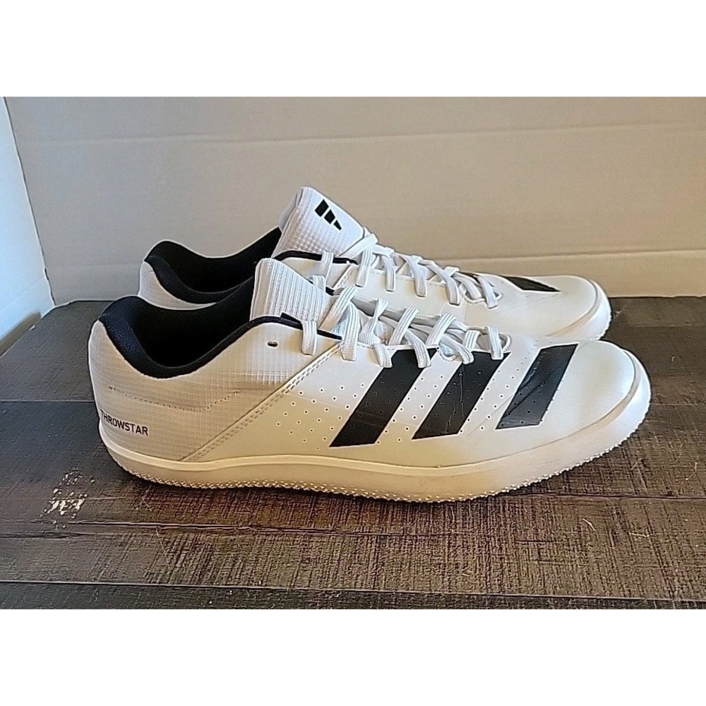 Adidas Throwstar Track Field Shot Put Hammer Shoes Men's Size 8.5 White Black